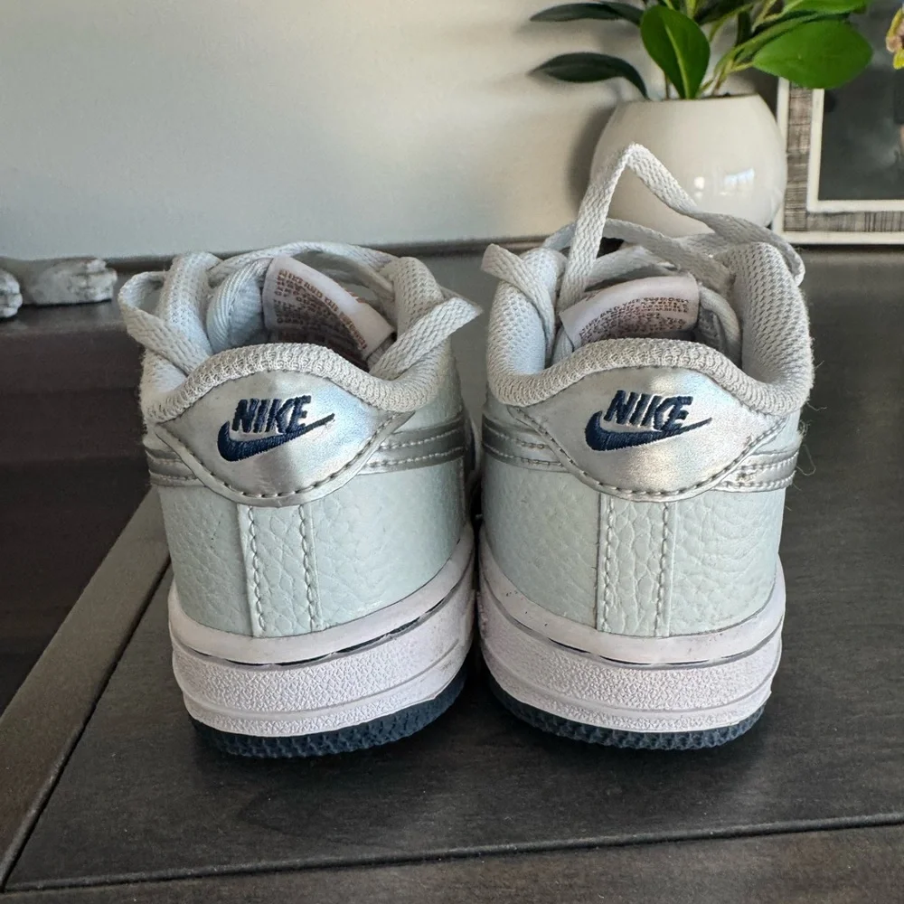 Nike Kids' Air Force 1 Sneakers - Gray/Silver/Light Blue 9C